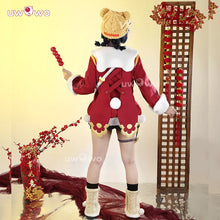 Load image into Gallery viewer, UWOWO Xiangling Cosplay Collab Series: Game Genshin Impact XiangLing New Year's Cheer outfit Lantern Rite Cosplay Costume Bag