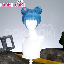 Load image into Gallery viewer, IN STOCK Jinxx Wig Game DokiDoki-R Women 38cm Hair Jinxx Cosplay Mask Tattoo Necklace Nails Bun Wig Luminous Ball Free Cap
