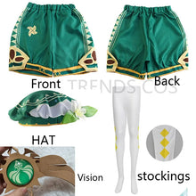 Load image into Gallery viewer, Venti Cosplay Costume Vest Shorts Hat Stockings Venti Outfits Barbatos Wendi Windy Outfits Anime Comic Con