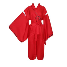 Load image into Gallery viewer, Anime Inuyasha Cosplay Costume Red Japanese Kimono Man Robe Costume Clothing With Wigs Ears And Necklace For Halloween Party