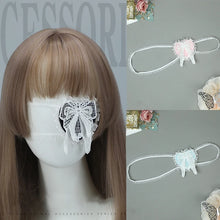 Load image into Gallery viewer, Women Lolita Gothic Eye Mask Heart Bow Lace Accessories Cosplay Anime Cross One-eye Eyewear Girls Clothing Props Friends Gifts