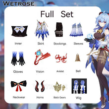 Load image into Gallery viewer, 【Wetrose】In Stock Ganyu SSR Cosplay Costume Genshin Impact Gan Yu Гань Юй Gamu Horn Head Gears Full Set Wig Shoes Halloween Xmas