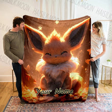 Load image into Gallery viewer, (Memo u Name)Customized Name Pokémon Eevee Print Blanket All Seasons Multi-purpose Blanket Suitable for Sofa Camping Travel Car