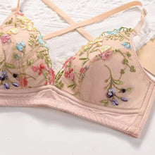 Load image into Gallery viewer, Sexy Embroidery Lingerie Lace Floral Women Underwear Bones Push Up Bra Romantic Girl Bras And Panties Set Female Beautiful Sets