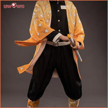 Load image into Gallery viewer, LAST BATCH UWOWO Zenitsuu Cosplay Costume New Design Haori Coat Uniform Shirt Pants Belt Halloween Costumes
