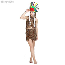 Load image into Gallery viewer, Cosplay Indigenous People Men Women Primitive Hunters African Wild Man Performance Costumes Halloween Party Costumes