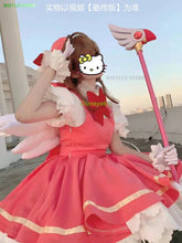 Load image into Gallery viewer, Anime Cardcaptor Sakura Card Captor Cosplay Kinomoto Sakura Cosplay Costume Wig Pink Lolita Dress Halloween Fancy Cos Party Suit