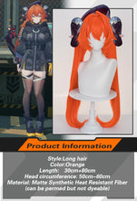 Load image into Gallery viewer, UWOWO Orphie Wig Game Zenless Zone Zero ZZZ Orphie Cosplay Wig Orphie "Magus" Magnusson Wig Orange Hair Long Hair Halloween Wig