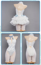 Load image into Gallery viewer, IN STOCK UWOWO Mikku Cosplay Costume Flower Fairy Dress Full Set Anime Cute Women White Bunny Jumpsuit Halloween Costumes