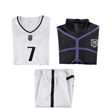 Load image into Gallery viewer, Anime Blue Lock Cosplay Nagi Seishiro Costume White Black Jersey Football Jumpsuit Bodysuit Halloween Carnival Party Clothes