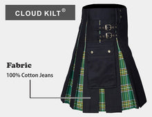 Load image into Gallery viewer, CLOUD KILT " Kilt for Men, Utility Kilt, 100% Cotton Jeans Hybrid Kilt, Modern Box Pleated Tartan Traditional Men's Kilt