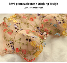 Load image into Gallery viewer, Sexy Embroidery Lingerie Lace Floral Women Underwear Bones Push Up Bra Romantic Girl Bras And Panties Set Female Beautiful Sets