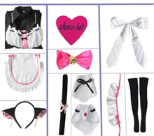 Load image into Gallery viewer, NEKOPARA Cosplay Chocola Vanilla Cosplay Maid Dress Women Girls Full Set Cute Lolita Halloween Party Outfits with Wig