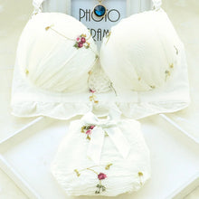 Load image into Gallery viewer, Women Underclothes Young Girl Underwear Bras A B cup Lingerie set With Brief Sexy Lingerie Lace Embroidery Bowknot Bra Sets