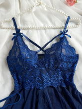 Load image into Gallery viewer, Transparent Red Sexy Lingerie Women's Underwear See Through Sleepwear Lace Nightdress And Panty Pijamas Sets Female Sexy Nighty