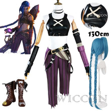 Load image into Gallery viewer, Anime Game LOL Arcane Cosplay Costume Crit Loli Jinx Cosplay Loose Cannon Cosplay Outfit Shoes Wig Sexy Women Carnival Costume