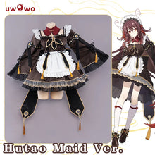 Load image into Gallery viewer, IN STOCK UWOWO Game Genshin Impact HuTao Cosplay Costume Hu Tao Halloween Maid Costume Christmas Outfit Dress Cosplay Role Play