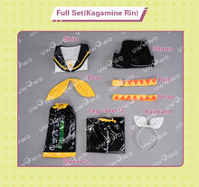 Load image into Gallery viewer, IN STOCK UWOWO Collab Series: Kagaminee Rin/Len Cosplay with Ears Cosplay Top Shorts Costumes Cosplay Outfit