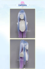 Load image into Gallery viewer, UWOWO League of Legends/LOL: Spirit Blossom SB Syndra Cosplay Wig Long Hair 85CM with Ponytail Blue Purple Gradient