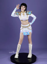 Load image into Gallery viewer, UWOWO Zoey Cosplay Collab Series: Kpop Huntrix Zoey White Holographic Performance Cosplay Costume XS-3XL Halloween Costume