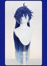 Load image into Gallery viewer, UWOWO Flins Wig Game Genshin impact Flins Cosplay Wig Kyryll Chudomirovich Flins Wig Long Hair Blue Hair Halloween Wig