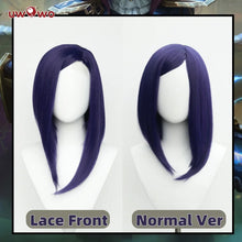 Load image into Gallery viewer, UWOWO Caitlyn Wig Game LOL: Caitlyn Arcane Commander Cosplay Wig Lace Wig High Quality Dark Blue Hair
