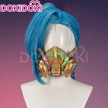 Load image into Gallery viewer, IN STOCK Jinxx Wig Game DokiDoki-R Women 38cm Hair Jinxx Cosplay Mask Tattoo Necklace Nails Bun Wig Luminous Ball Free Cap