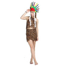 Load image into Gallery viewer, Cosplay Indigenous People Men Women Primitive Hunters African Wild Man Performance Costumes Halloween Party Costumes