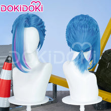 Load image into Gallery viewer, IN STOCK Jinxx Wig Game DokiDoki-R Women 38cm Hair Jinxx Cosplay Mask Tattoo Necklace Nails Bun Wig Luminous Ball Free Cap