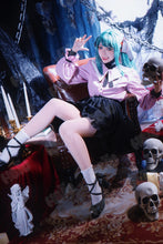 Load image into Gallery viewer, Vampire Miku Cosplay Costumes Wig Cute Vampire Costume HSIU 45CM Blue-green double ponytail short hair Pink kawaii dress