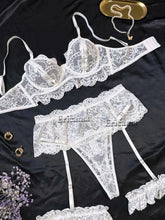 Load image into Gallery viewer, Sexy Lingerie For Women Lace Garter Lingerie Set Floral Lace Erotic Bra Set Brief Panty Push Up Sexy Nighty Erotic Underwear Set