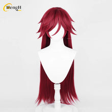 Load image into Gallery viewer, In Stock Anime Grell Sutcliff Synthetic Hair Unisex 90cm Rose Red Wig Heat Resistant Hair Halloween Cosplay Anime Wigs + Wig Cap