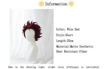 Load image into Gallery viewer, Tanjirouu Cosplay Wig 25cm Short Yellow Orange Gradient Demonn Slaying Hair
