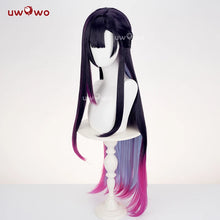 Load image into Gallery viewer, UWOWO Hysile Wig Game Honkai Star Rail Hysile Cosplay Wig Helektra Cosplay Wig Long Hair Black Purple Wig Halloween Wig