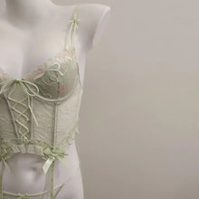 Load image into Gallery viewer, Sexy Brassiere Vest Women's Underwear Summer New Fishbone Lace Strap Design Embroideries Premium Bra and Panty Lingerie Set