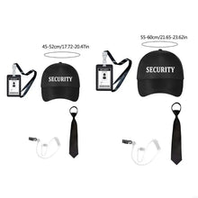 Load image into Gallery viewer, Security Guard Cosplay Costume including Black Glasses Earpiece And Neck Tie
