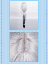 Load image into Gallery viewer, UWOWO Genshin Impact Shenhe Cosplay Wig 100CM Sliver-Grey Long Hair Game Liyue Cryo Shen He Character Halloween Wigs