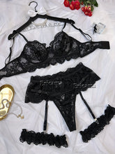 Load image into Gallery viewer, Lingerie Set Transparent Bra Set Hot Erotic Sexy Costumes Solid Color Underwear Seamless Bra Thong Garters Sexy Lingerie Sets