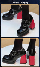Load image into Gallery viewer, UWOWO Game Zenless Zone Zero Cosplay /ZZZ Cosplay Ellen Joe Maid Cosplay Shoes Black Red High Heel Shoes Size 35-45