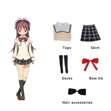 Load image into Gallery viewer, Anime Puella Magi Madoka Magica Akemi Homura Kaname Madoka Cosplay Costume Miki Sayaka Sakura Kyouko Campus Uniform Wig Shoe