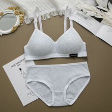 Load image into Gallery viewer, 2PCS/Set Women Seamless Bra Panties Set Sexy Stretch Sport Bra Thong Briefs Style Panty Bralette Crop Top Intimates Lingerie Set