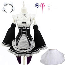 Load image into Gallery viewer, Anime Ram Rem Lolita Maid Cosplay Costumes Vestido Re:zero Kara Hajimeru Isekai Seikatsu Halloween Costumes for Women Loli Dress