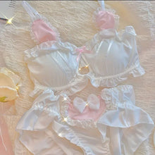 Load image into Gallery viewer, Japanese Cute Girl Lace Bra Set Hollow Sexy Sweet Rimless Underwear Bras for Women