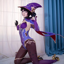 Load image into Gallery viewer, Anime Game Genshin Impact Mona Cosplay Kostum Women's Halloween Carnival Party Costume Wig Cosplay Uniform Sexy Dress