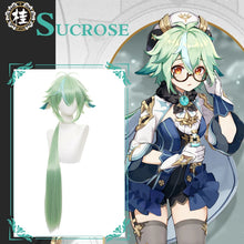 Load image into Gallery viewer, UWOWO Game Genshin Impact Cosplay Sucrose Cosplay Wig for Halloween Suit 85cm Green Highlights Gradient Long Hair Heat Resistant