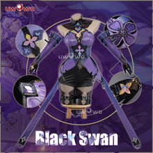 Load image into Gallery viewer, IN STOCK UWOWO Honkai Star Rail Black Swan Cosplay Costume Purple Dress Halloween costume