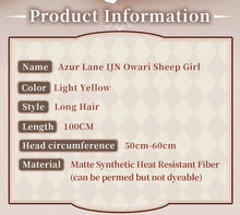 Load image into Gallery viewer, UWOWO Azurr Lanee IJN Owari Sheep Wig Women 18+ Sexy Cosplay Wig Long Hair With Ponytail