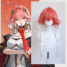 Load image into Gallery viewer, UWOWO Changli Wig Game Wuthering Waves Changli Cosplay Wig With Tonytail Long Hair Red and White