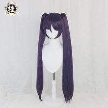Load image into Gallery viewer, UWOWO Mona Megistus Cosplay Wig Game Genshin Impact Cosplay Astral Reflection 90cm Purple Twin Tail Wig Heat Resistant