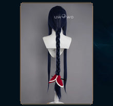 Load image into Gallery viewer, IN STOCK UWOWO Ahri Cosplay Wig Game League of Legends/LOL: Ahri Wig Champion Cosplay Wigs Ahri Hair Dark Blue 100cm Long Wig
